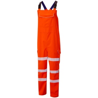 Leo Workwear BB01-O Northam Hi Vis ISO Class 2 Bib and Brace Ecoviz 10K Orange